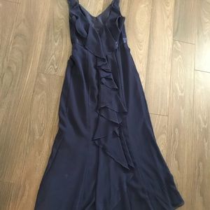 David’s Bridal Long Low Back Bridesmaid Dress